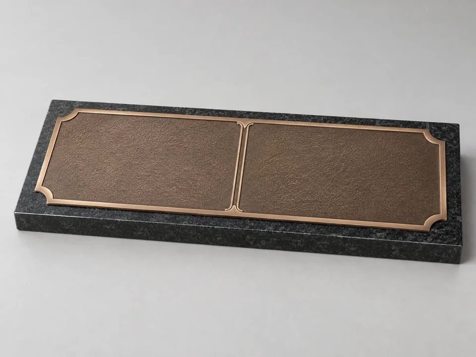 AI-generated design concept: companion bronze marker