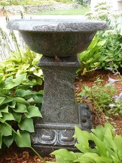 Two Piece Solid Granite Bird Bath