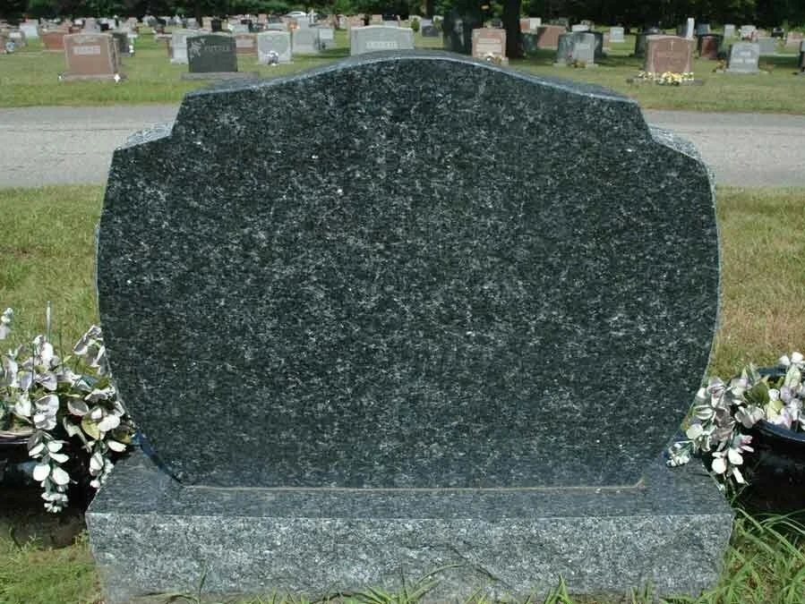Granite memorials in a New England cemetery