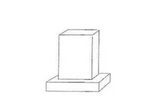 Single headstone size illustration, 2 feet wide