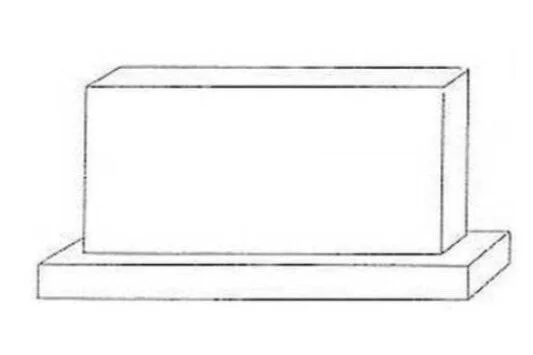 Family headstone size illustration, 4 feet wide, the largest upright size